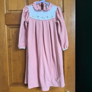 American Girl Pink Long Sleeve Nightgown with Embroidery